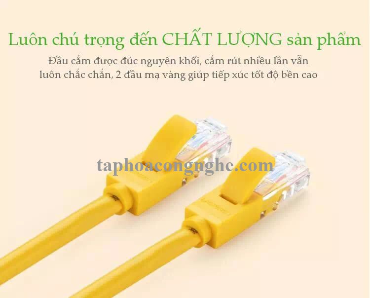 Ugreen 30642 10M màu Vàng Cáp mạng LAN CAT5E UPT NW103 30030642